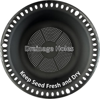 Hanging Bird Feeder Tray with Drainage Holes Fit Most Seed for Outside, Feeding Station (12 inch, Black)