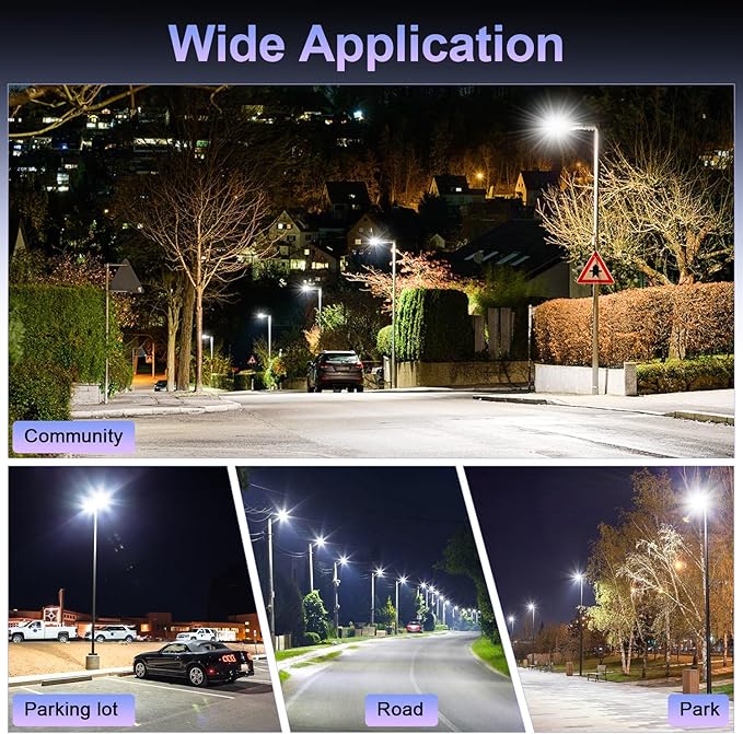 480V 320W LED Parking Lot Light 44800LM, 5000K LED Shoebox Light with Slip Fitter, UL DLC Listed, IP65 Waterproof Commercial Street Area Lighting for Parking Lot, Gym, Driveway