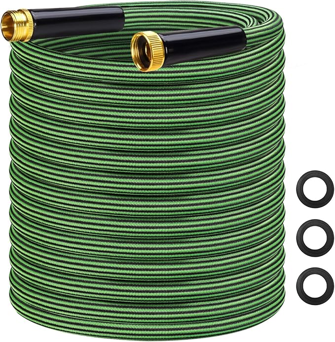 Garden Hose 25 ft Flexible Non-Expandable Water Hose Kink-Free Ultra Lightweight Leak-Proof Durable Portable Wear-Resistant Hoses Pipe with 3/4" Strong Fittings for Outdoor Yard Lawn Car Wash