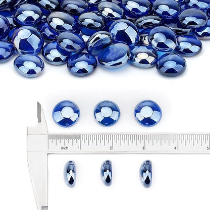 Stanbroil 10-Pound Fire Glass Beads - 1/2 inch Luster Fire Glass Drops for Fireplace Fire Pit | Gas Log Sets | Landscaping | Fish Tank, Royal Cobalt Blue Luster