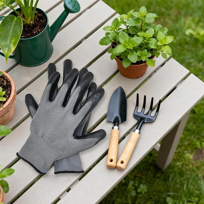 YOUKE OLA 120 Pair Gardening Gloves for Men Women, Breathable Rubber Coated Garden Gloves Working Gloves for Gardening, Construction Black