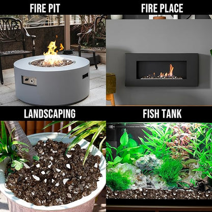 Skyflame High Luster 10-Pound Fire Glass for Fire Pit Fireplace Landscaping, 1/4-Inch Bronze Reflective