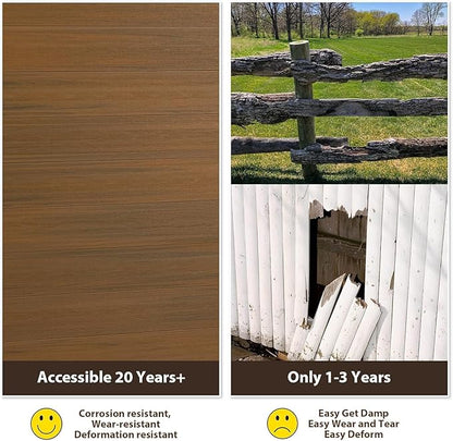 6'' x 6'' Outdoor Privacy Fence, Wind Resistant, Wood Plastic Composite Fence Panel with 1 Post, Fencing for Yard, Backyard, Garden and Pool