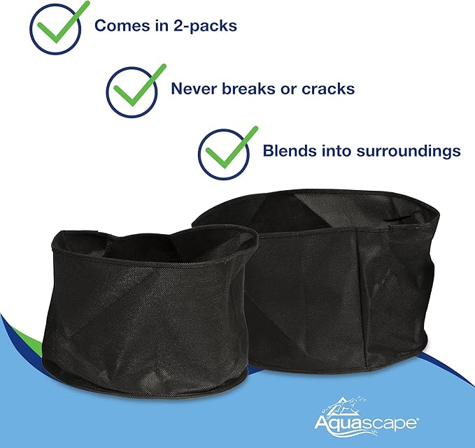 Aquascape 98929 Fabric Lily Pot 14" Round x 7" Deep (2 Pack) for Pond Water Feature Waterfall Landscape and Garden