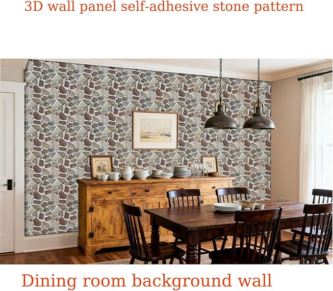 3D wall Panels Peel and Stick,Faue Stone Wall Panel,3D Texture PVC Waterproof Self Adhesive Decorative for Living Room Bedroom Kitchen Bathroom Interior wallboard 10PCS 11.81x11.81 inches