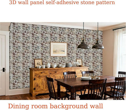 3D wall Panels Peel and Stick,Faue Stone Wall Panel,3D Texture PVC Waterproof Self Adhesive Decorative for Living Room Bedroom Kitchen Bathroom Interior wallboard 10PCS 11.81x11.81 inches