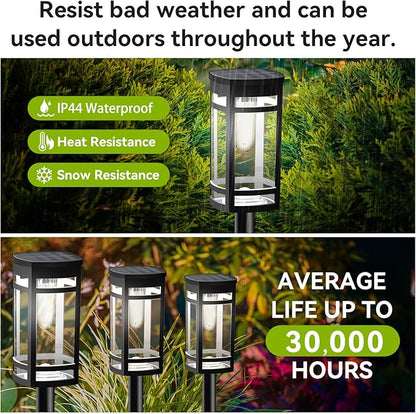 EXCMARK Solar Lights Outdoor Waterproof for Garden Pathway Walkway Driveway Yard Lawn Decorative Landscape Lighting. (Cool White Light, 2)