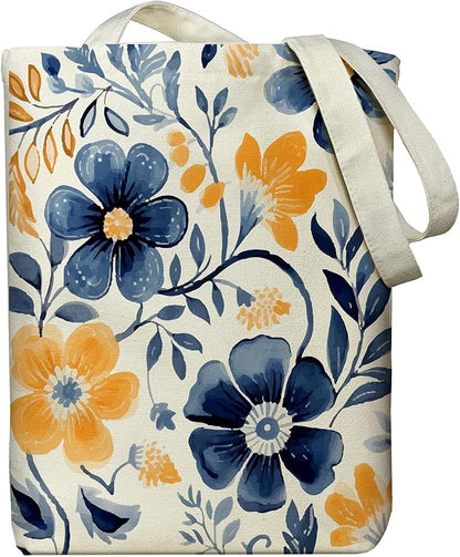 itgowisa Canvas Tote Bag for Women, Tote Bag with Zipper Inner Pocket, Zippered Canvas Bag for Shopping Work Grocery Everyday