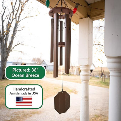 Lambright Chimes Mountain Serenade Medium 48" Tall Bronze Personalized Wind Chime, Custom Windchimes for Memorial, Sympathy, Loss, Anniversary for Wife, Friend, Mother, Grandmom, Pet - Made in America