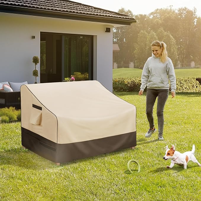 KylinLucky Outdoor Patio Sofa Cover fit 85 x 37 x 35 inch, 84 x 36, 83 x 35 Waterproof Weatherproof Heavy Duty 600D Garden Furniture Cover for Outside Sofa Couch