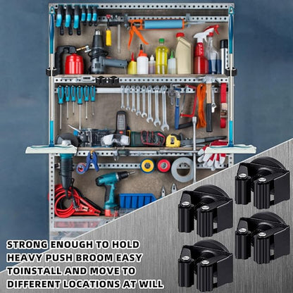 Vercraft 20 Pcs Magnetic Mop Broom Holder Movable Magnetic Broom Holder Rack, Anti Slip Wall Mounted Utility for Cleaning Tools, Garage, Kitchen, Laundry, Garden (Black)