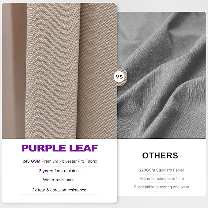 PURPLE LEAF 10' X 10' Left-right Tilting Outdoor Patio Umbrella Swivel Offset Cantilever Heavy Duty Rectangle Aluminum Umbrella with UV Resistant for Deck Pool Patio Backyard, Sand Dune