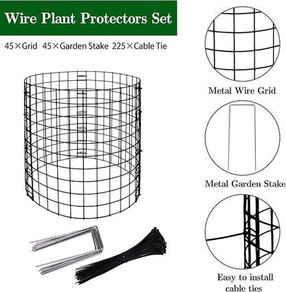 Adnee 15 Packs Wire Plant Protector from Animals, 12 x 12 Inches Metal Mesh Plant Cage Covers, Sturdy Garden Bunny Barricades Chicken Wire Cloche for Plants Shrubs Vegetables Flowers