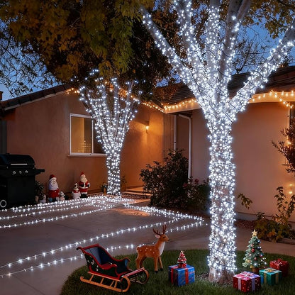 [6 Pack] Solar Christmas Lights Outdoor, 236 FT 600 LED Solar Twinkle Light Outdoor with 8 Modes & Memory Function, Waterproof Chrismas Lights for Xmas Tree Party Decorations