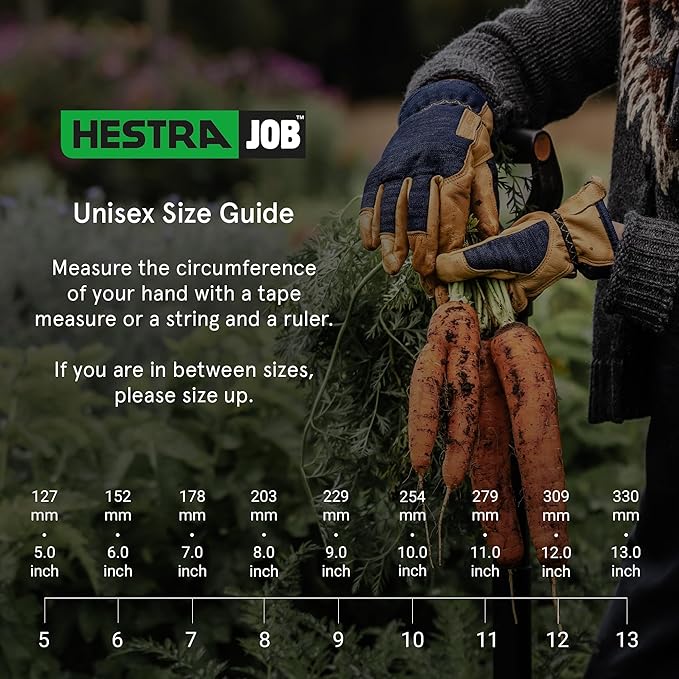 Hestra Job Garden Rose Glove, Long Protective Leather Gauntlet Gardening Gloves for Men & Women - Offwhite - 9