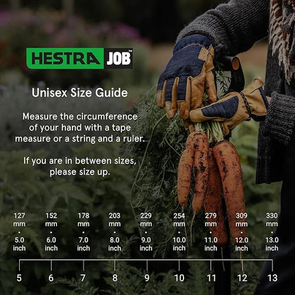 Hestra Job Garden Rose Glove, Long Protective Leather Gauntlet Gardening Gloves for Men & Women - Offwhite - 9