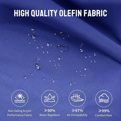CROWN SHADES 9 Ft Patio Umbrella with Auto-Tilt & Olefin Fabric - Patented 90° Edge Connection Wind Resistant, Outdoor Umbrella for Table, Pool, Beach, Effortless Crank System