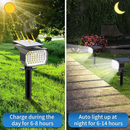 Tadyreal Solar Spot Lights Outdoor 2 Pack, [46 LED/3 Modes] Solar Landscape Spotlights Waterproof, 2-in-1 Auto On/Off Solar Powered Lights for Outside Yard Garden Wall Pathway(Cool White)