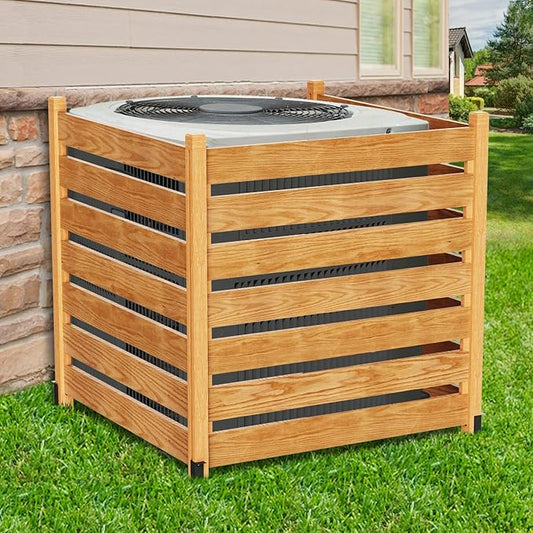 LILYPELLE 36in W x 36in H Air Conditioner Fence, 3 Panels Outdoor Wood Fence Privacy Screen with Planter Box, Outside Trash Can Pool Equipment Enclosure Panels Decorative Fences