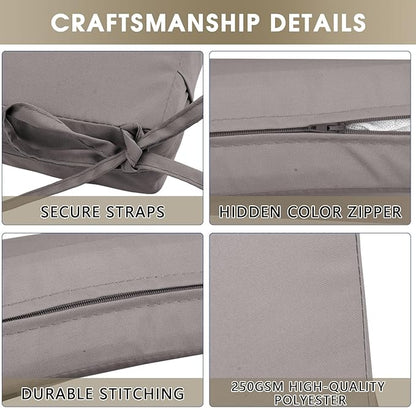 Outdoor Seat Cushion Set 19 x 19 In, Water-Resistant & Fade-Resistan, Patio Furniture Cushions with Removable Cover Deep Seat & Back Cushion with Handle and Adjustable Straps for Chair Sofa,1PC