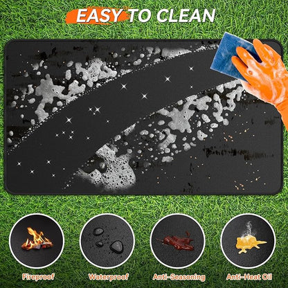 60x40 inches Large Under Grill Mats for Blackstone, Double-Sided Fireproof Outdoor Grill Protective Mat, Oilproof Waterproof BBQ Fire Pit Fireplace Mat