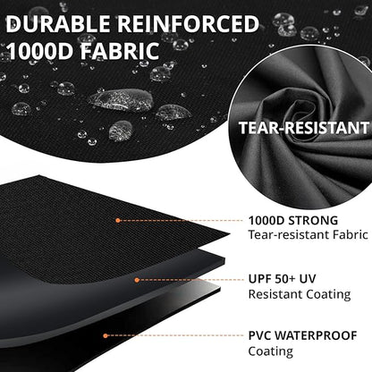 [Upgraded 1000D Heavy Duty Fabric] 63 inch Grill Cover for Weber Genesis 300 Series or II 300 Series and New 2022 Genesis 300,Waterproof 3 Burner Grill Cover,Rip-Proof BBQ Cover,Compared to Weber 7757