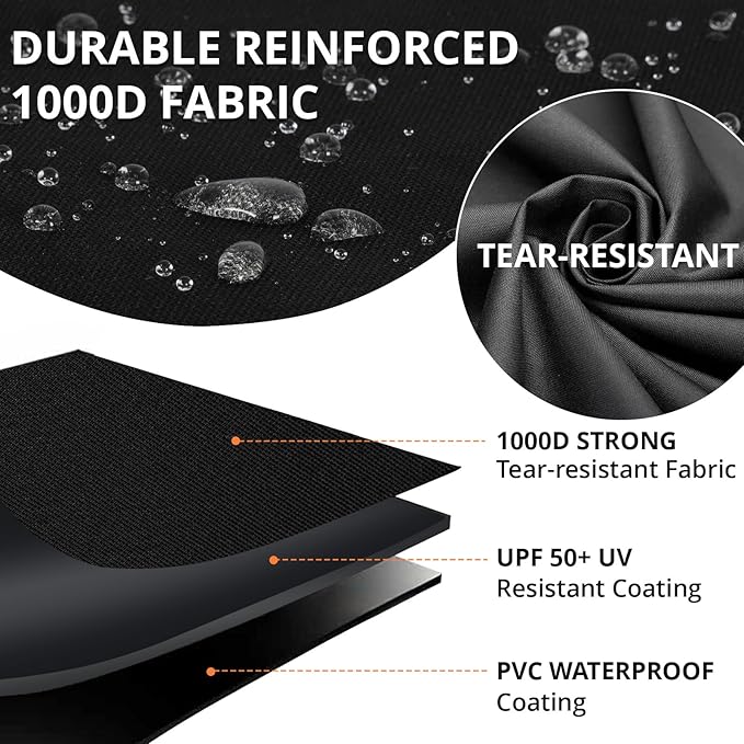 [Upgraded 1000D Heavy Duty Fabric]32" Small Grill Cover for Outdoor Grill,Waterproof 2 Burner Grill Cover,Rip-proof Barbecue Cover for Weber Char-Broil Nexgrill & More Grills with Collapsed Side Table