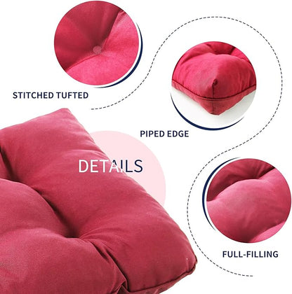 IPYNBAP Outdoor Bench Cushion, 48x18x5 Inch, Waterproof Bench Cushion for Outdoor/Indoor Furniture, Tufted Patio Bench Seat Cushion, Fade Resistant Outdoor Cushions for Porch Swing Couch, Burgundy