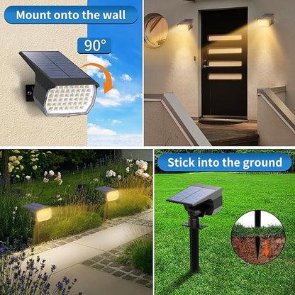 Tadyreal Solar Spot Lights Outdoor 10 Pack, [46 LED/3 Modes] Solar Landscape Spotlights Waterproof, 2-in-1 Auto On/Off Solar Powered Lights for Outside Yard Garden Wall Pathway(Warm White)