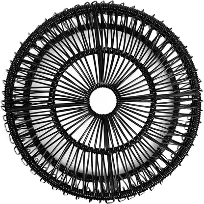 Furniture of America Ysar Boho Rattan Round Coffee Table Outdoor with Metal Frame, All-Weather and Rust Resistant, Handcrafted Coastal Furniture for Patio, Poolside, Garden, Yard, Black