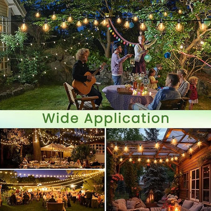 Outdoor String Lights 400FT(4x100) Patio Lights with 208 (8 Spare) Shatterproof Bulbs, String Lights for Outside Waterproof Hanging for Party,Wedding,Yard, Porch, Bistro, 2200K, Black Cord