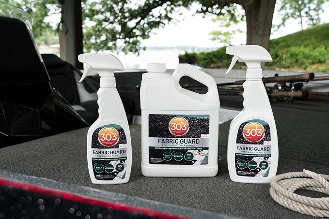 303 Marine Fabric Guard for Boat Covers & Canvas, 16 oz | Restores water and stain resistance on boat covers, canvas, and marine fabrics.