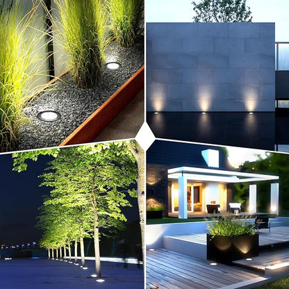 6W LED Landscape Lights, 110V 120V Well Lights IP68 Waterproof 5500k Cool White Outdoor In-Ground Lights for Yard, Garden Patio, Pathway,8 Pack