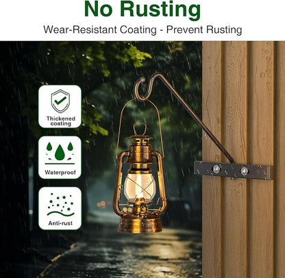 12-Inch 2 Pack Deck Bird Feeder Hanger for Railing, Outdoor Decor Plant Hanger, Balcony Railing Hook - 22LB Capacity - for Hanging Plants, Bird Feeders, Lanterns, Wind Chimes
