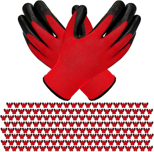 YOUKE OLA 168 Pair Gardening Gloves for Men Women, Breathable Rubber Coated Garden Gloves Working Gloves for Gardening, 8/Medium