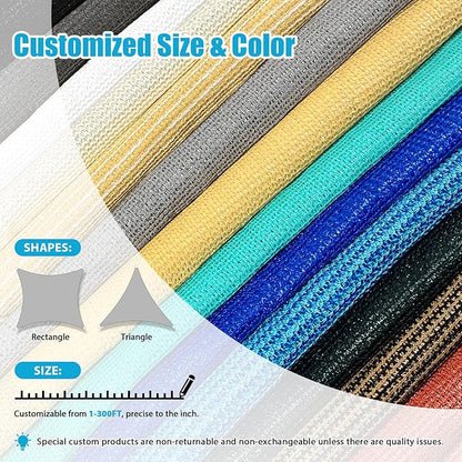Amagenix Sun Shade Sail 11'X11'X11' Curved Edge Outdoor Shade Canopy Sand Breathable 95% UV Block Shade Cloth for Patio Garden Backyard (We Make Custom Size)