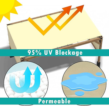 ColourTree 8' x 16' Waterproof Grey Pergola Sun Shade Canopy Replacement Cover UPF50, Commercial Grade 260 GSM Cloth for Outdoor Patio, Include Stainless Steel Weighted Rods (We Make Custom Size)