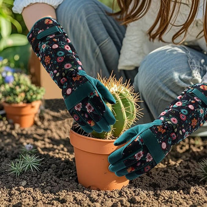 Trifabricy Gardening Gloves for Women - Long Garden Gloves with Grip Breathable, Thorn-Proof Puncture-Resistant Work Gloves