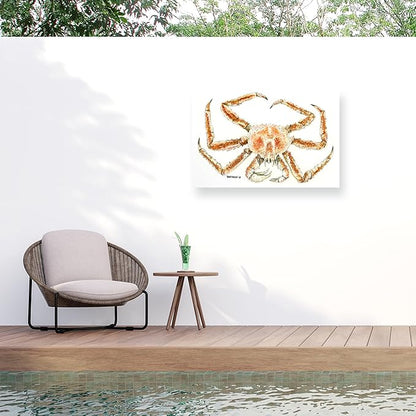 Outdoor Canvas Art - Dave Bartholet 'King Crab' Wall Art for Outdoor Spaces, Patios, or Gardens by Trademark Fine Art