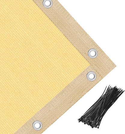 Amagenix 90% Shade Fabric 6'X 12' Sand Sun Shade Cloth with Grommets for Pergola Replacement Shade Cover Canopy, Heavy Duty, Cable Zip Ties Included (We Customized)