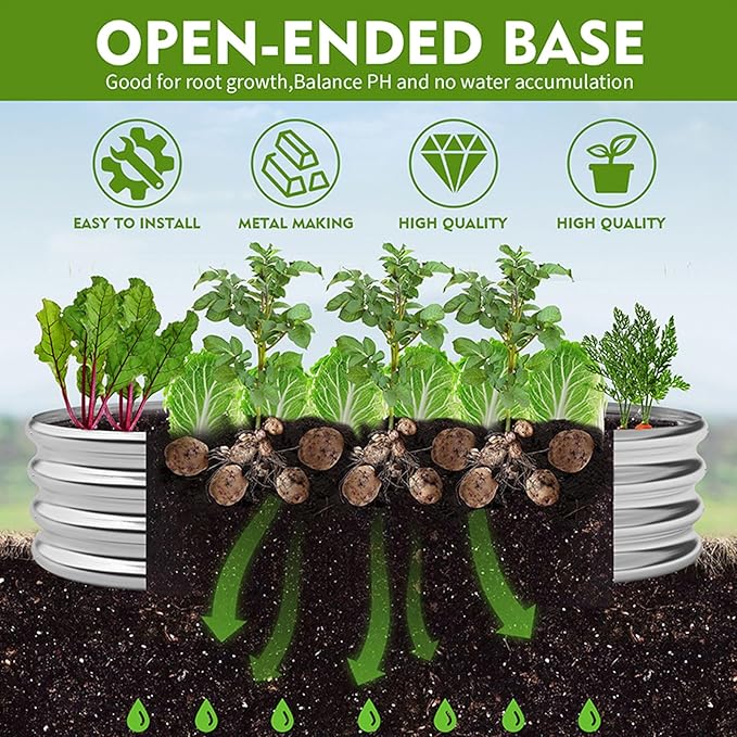 2-Pack Metal Raised Garden Bed, 4x2x1ft Galvanized Planter Box for Outdoor Vegetables & Flowers, Corrosion-Resistant Raised Garden Beds Outdoor with Open-Bottom Design, Lead-Free Herb Garden Planter