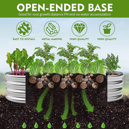 2-Pack Metal Raised Garden Bed, 4x2x1ft Galvanized Planter Box for Outdoor Vegetables & Flowers, Corrosion-Resistant Raised Garden Beds Outdoor with Open-Bottom Design, Lead-Free Herb Garden Planter