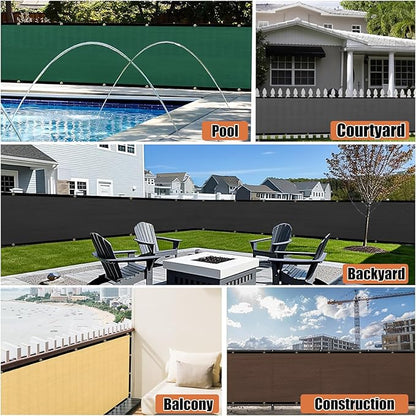 KANAGAWA 4ft x 50ft Privacy Screen Fence, 90% Blockage Heavy Duty 175 GSM Fencing Mesh Net Cover for Outdoor Wall Garden Yard Backyard 80 Cable Zip Ties Included Dark Green