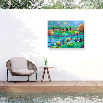 Outdoor Canvas Art - Karrie Evenson 'Mountain View' Wall Art for Outdoor Spaces, Patios, or Gardens by Trademark Fine Art