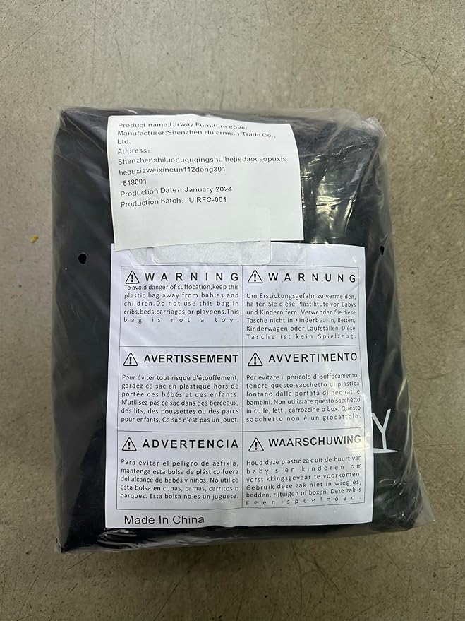 UIRWAY V-Shape Outdoor Sectional Sofa Cover Waterproof with Air Vent, 84.5" L/84.5" L x 33.5" D x 31" H, Heavy Duty Patio Furniture Covers, Outdoor Couch Cover with Reflective Strips