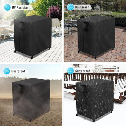Kingling Outdoor Pizza Oven Table Cover for Ooni Large Table, Waterproof Outdoor Grill Prep Table Cover Pizza Oven Stand Cover - 32''L x 32''W x 35''H(Black)