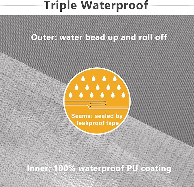 Favoyard Patio Chair Cushions 22 x 22 x 3 Inch Waterproof Outdoor Seat Cushions for Patio Furniture 3-Year Color Fastness Garden Sofa Couch Chair Pads with Handle & Adjustable Straps Set of 2, Grey