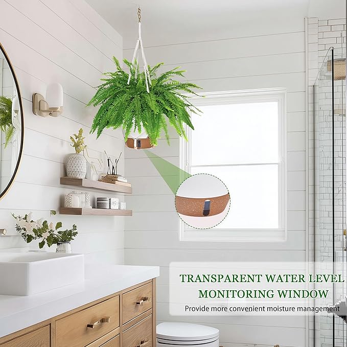 10 Inch Hanging Planters for Indoor Plants, 2 Pack Self Watering Hangi –  LuxaLeaf