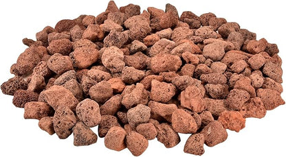 Mr. Fireglass Natural Lava Rock, 0.8"-1.2" Medium Volcanic Lava Rock for Indoor & Outdoor Fire Pits, Fireplaces, Fire Bowls & Fire Table, Decorative Garden Landscaping, Potted Plants -10 Pounds, Red