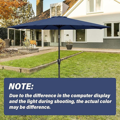 Simple Deluxe 2 Pack 9' Patio Umbrella Replacement Canopy Only Outdoor Table Market Yard Umbrella Replacement Top Cover with 8 Ribs, Dark Blue